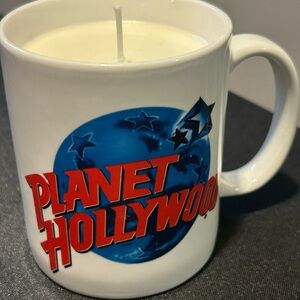 HANDMADE Soy Candle in Vintage Planet Hollywood Mug Coconut Lime Scent